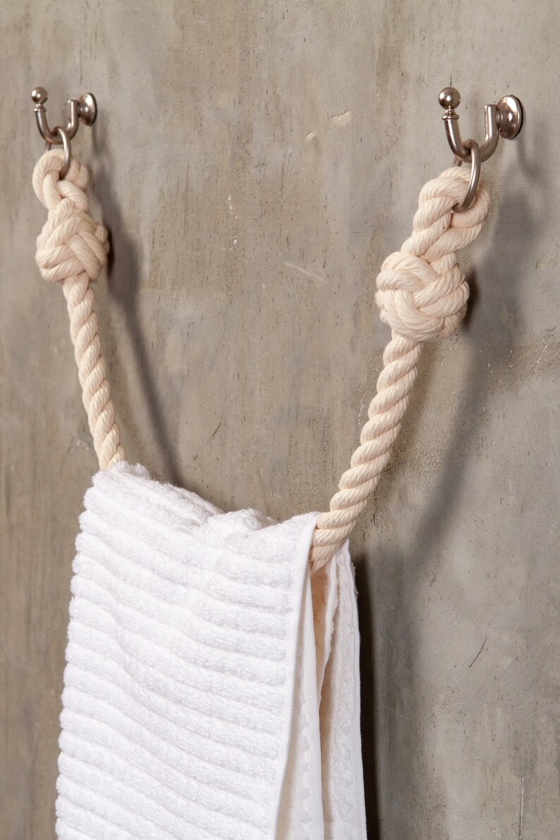 Nautical bathroom rope towel holder Etsy
