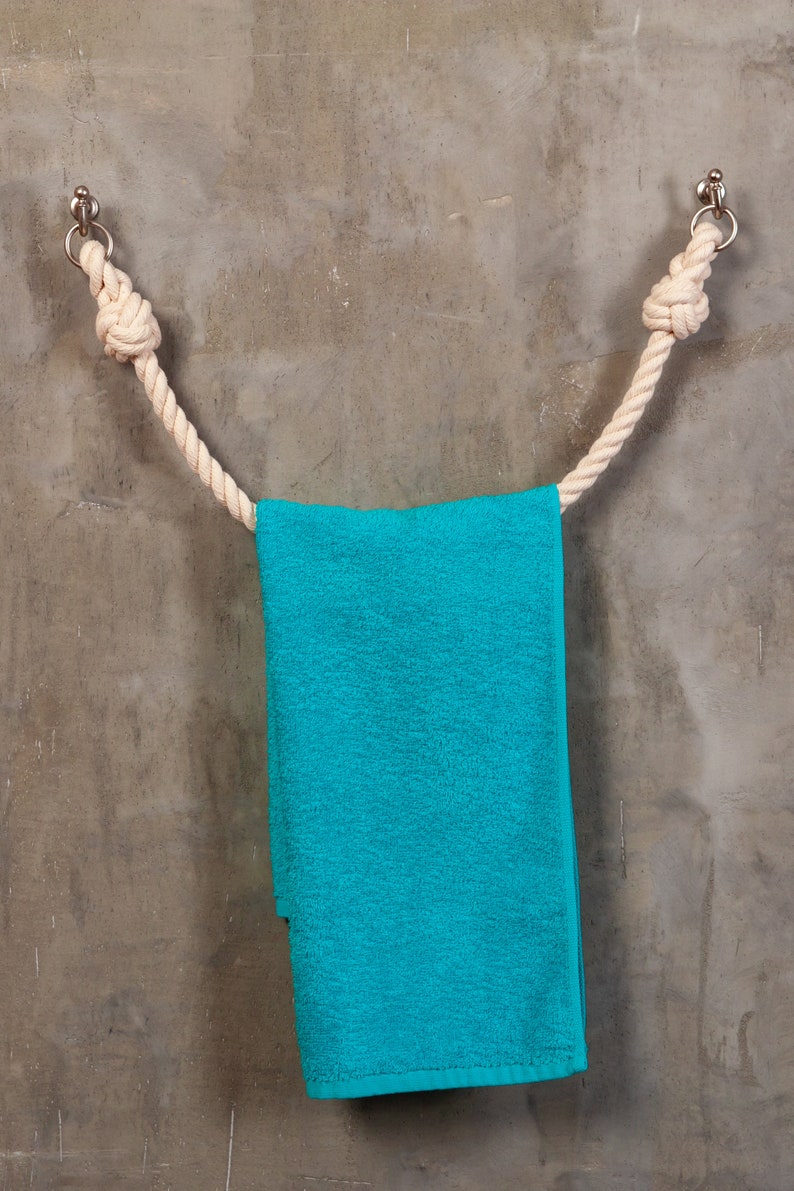 Nautical bathroom rope towel holder Size S also may serve Etsy
