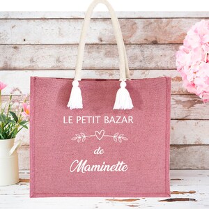 Personalized granny jute bag Grandma gift Mom shopping bag Personalized shopping bag Mother's Day gift image 2