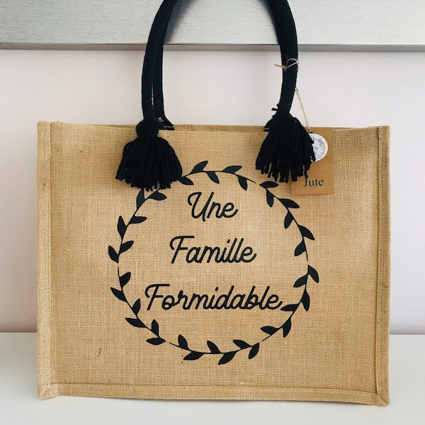 Granny jute tote bag - Personalized jute bag - Grandma's Day gift - shopping bag - Personalized tote bag - Mom gift
