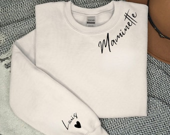 Sweat mamie personnalisé avec votre texte -Sweat  femme-Sweat personnalisé mamie et prénoms-sweat avec initiales des enfants