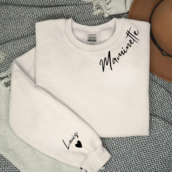 Sweat mamie personnalisé avec votre texte -Sweat  femme-Sweat personnalisé mamie et prénoms-sweat avec initiales des enfants