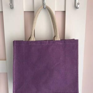 Sac en jute personnalisé pour maman Super Maman Fête des mères Cadeau fête des mères Cadeau maman-cadeau maman-cadeau mamie Violet anses clairs