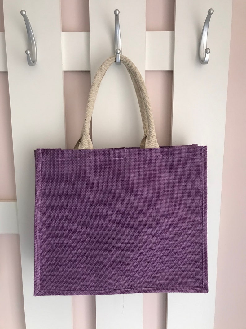 Sac en jute personnalisé pour maman Super Maman Fête des mères Cadeau fête des mères Cadeau maman-cadeau maman-cadeau mamie Violet anses clairs