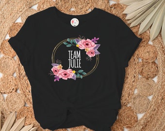 T-shirt couronne de fleur pour EVJF , team bride, Team de la mariée, Enterrement de vie de jeune fille, mariage