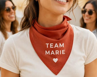 Bandana personnalisé avec texte ou logo, foulard adulte, EVJF EVG, mariage, anniversaire, logo entreprise et association, homme, femme