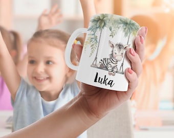 Mug incassable-école-maternelle-tasse personnalisée zebre-gobelet-plastique-personnalisé enfant/Rentrée scolaire maternelle