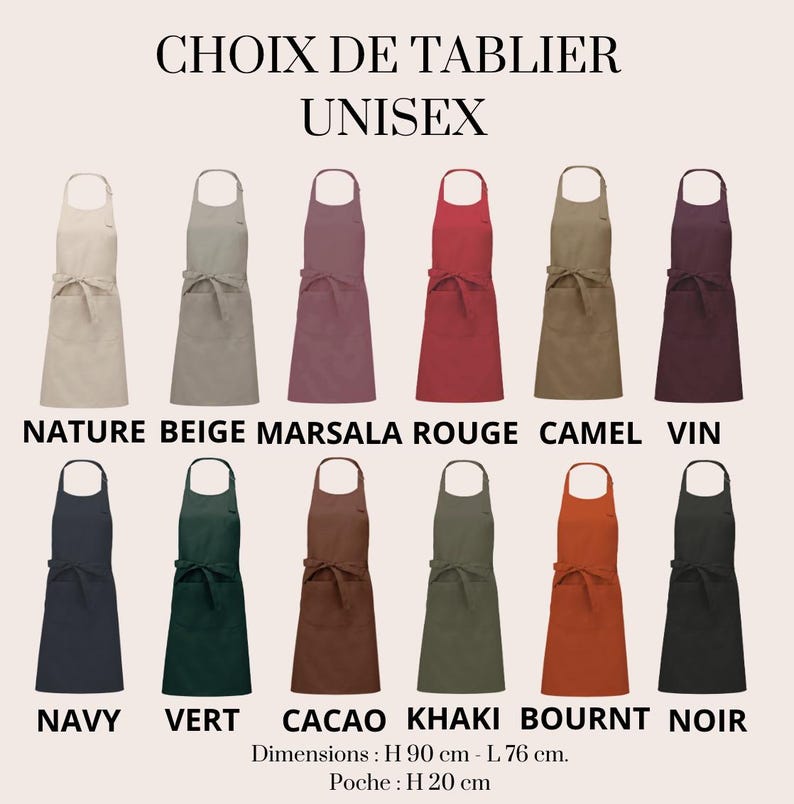 Personalized polycotton apron – Unique kitchen gift for women, men, moms, grandmas, grandmothers, friends – Apron with text image 3
