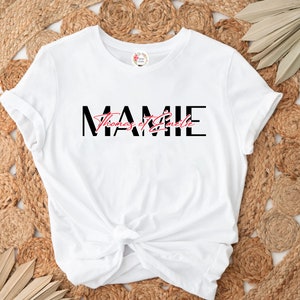 Granny T-shirt with children's name, Personalized grandma T-shirt, Grandma birthday T-shirt, image 1