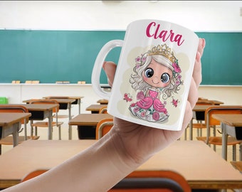 Tasse incassable-école-maternelle-tasse personnalisée princesse-gobelet-plastique-mug personnalisé