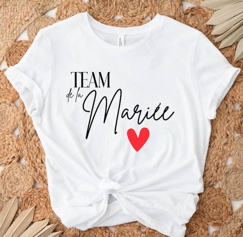 T shirt personnalisé EVJF tshirt team bride tshirt team de la mariée T-shirt personnalisé tshirt mariage-tshirt copines mariage image 1