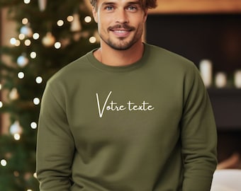 Sweat Homme  personnalisé avec votre texte -Sweat homme-Sweat personnalisé papa-sweat avec texte au choix-cadeau personnalisé homme noël