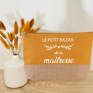 Pochette  maitresse géniale - pochette personnalisée maîtresse - Cadeau maitresse - Pochette nounou- pochette personnalisée maîtresse