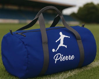 Sac de sport personnalisé football – prénom au choix – gym bag 30 L enfant & adulte – cadeau footballeur
