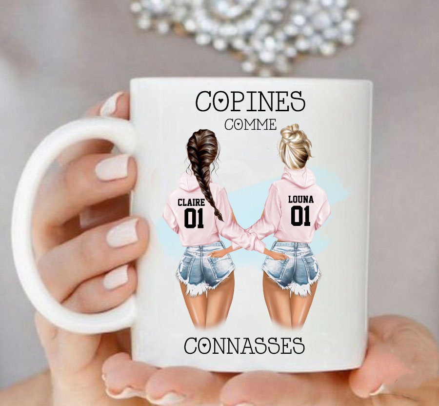 Mug Personnalisé-Mug Copines-Mug Texte Personnalisé-Mug Best Friends-Mug Forever - Bff - Besties - T