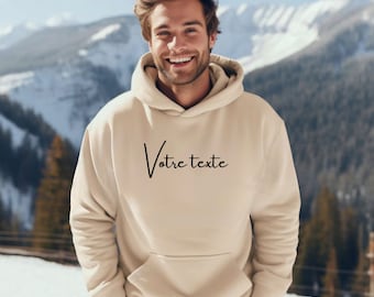 Sweat à capuche Homme  personnalisé avec votre texte -Sweat homme-Sweat personnalisé-sweat avec texte -cadeau personnalisé homme noël