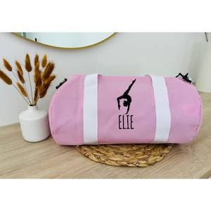 Sac de sport personnalisé enfant ou adulte – Prénom + dessin gymnaste | Idée cadeau sport fille ou garçon | Plusieurs couleurs