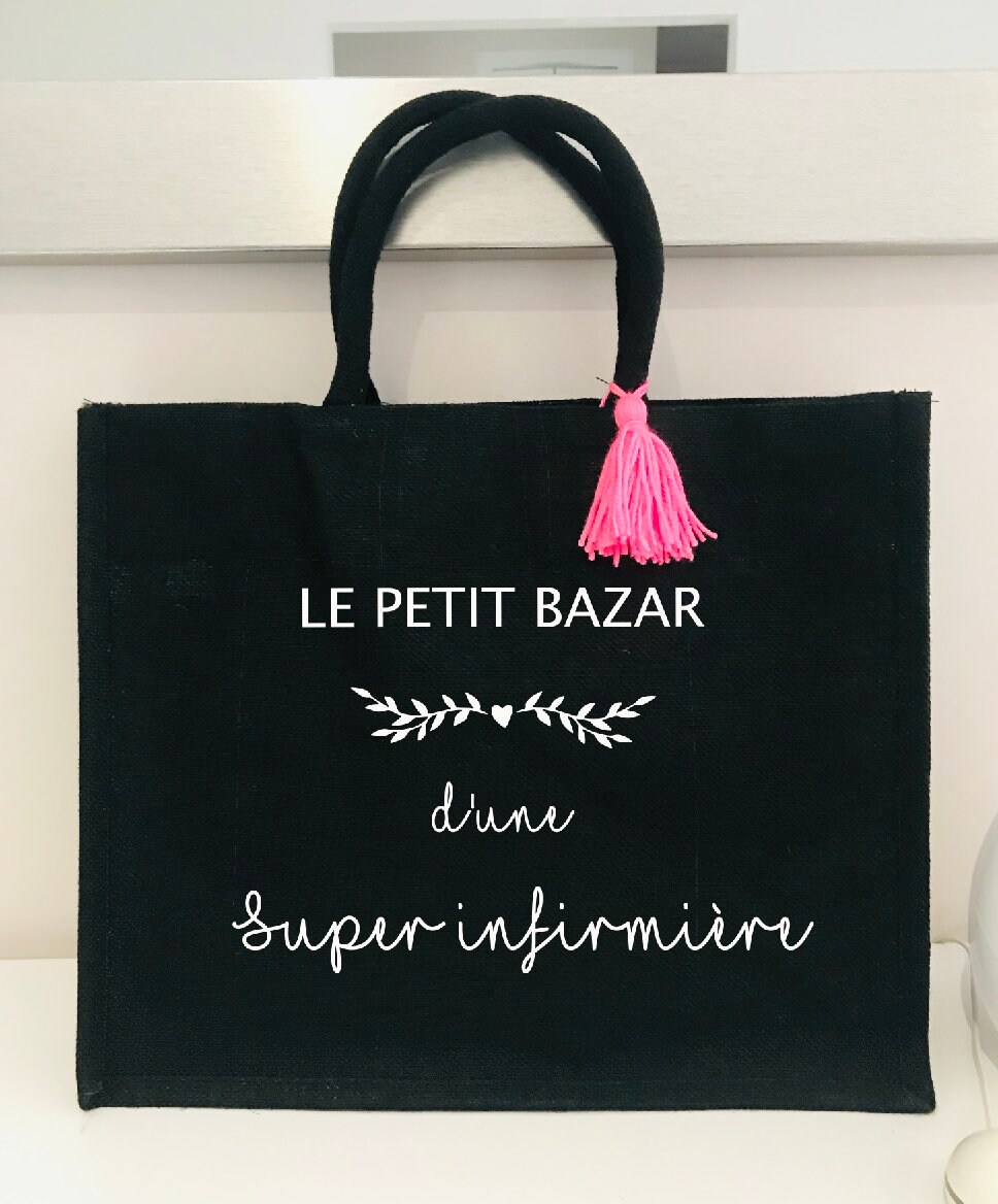 Anse Confortable Sac Cabas En Coton Et Toile De Jute - Grand