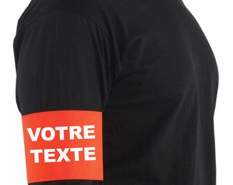 Brassard personnalisé – Texte au choix | Événement, sécurité, EVJF, VIP, presse, staff | Plusieurs couleurs fluo & classiques