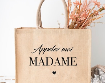 Sac en jute Mariée-Sac en jute appelez moi-Sac en jute personnalisé-Cadeau Mariage-cadeau future Mariée-cadeau personnalisé mariage