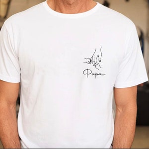 t-shirt personnalisé papa/T-shirt papa/Teeshirt papa et fils/fête des pères/t-shirt prénoms/cadeau fête des pères-teeshirt papa et fille