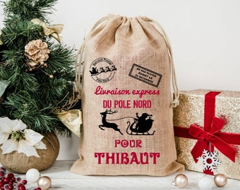 LA BOUTIQUE DE Noël - Lot De 4 Hottes Du Père Noël Effet Toile De Jute Naturelle 86799701