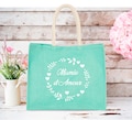 Personalized “Mamie d’Amour” jute bag | Grandma tote bag with first names | Unique & eco-friendly Grandma gift product logo
