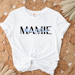 T-shirt Mamie avec prénom enfants , Tee-shirt personnalisé mamie, T-shirt anniversaire mamie, image 3