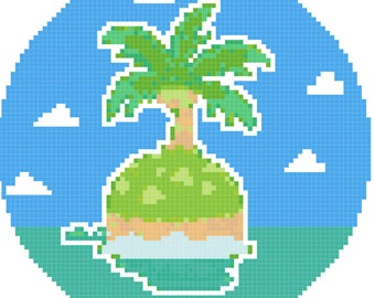 Animal Crossing Palm Tree Cross Stitch Pattern