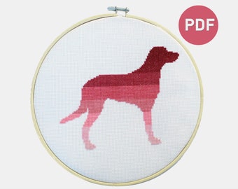 Ombre Dog Silhouette - Cute and Simple Cross Stitch Pattern