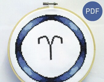 Aries Zodiac Cross Stitch Pattern