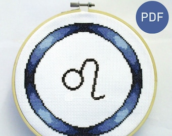 Leo Zodiac Cross Stitch Pattern