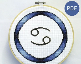Cancer Zodiac Cross Stitch Pattern
