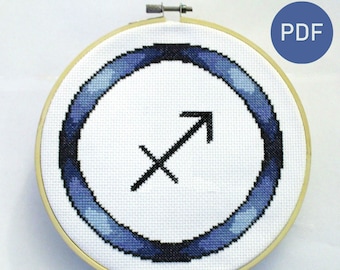 Sagittarius Zodiac Cross Stitch Pattern