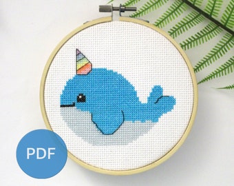 Narwhal Cross Stitch Pattern