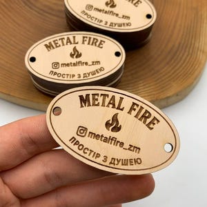 Custom Wooden Tags Oval – Personalized Engraved Labels for Gifts, Wedding Favors, Small Business Packaging, Handmade Products