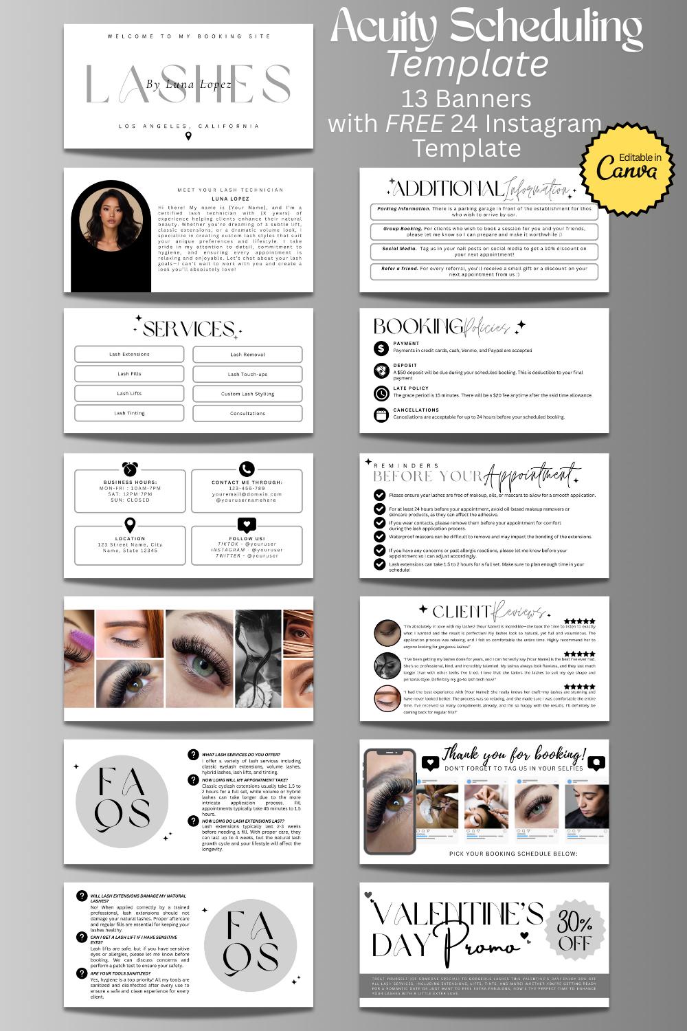 Lash Tech Acuity Scheduling Template White Lash Booking Site Lash Tech ...