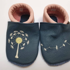 Size 21, leather slippers, crawling shoes, first walker shoes, baby shoes with dandelion