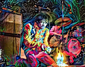 Jimi Hendrix at the  Monterey Pop Festival 1967  Limited Edition Prints