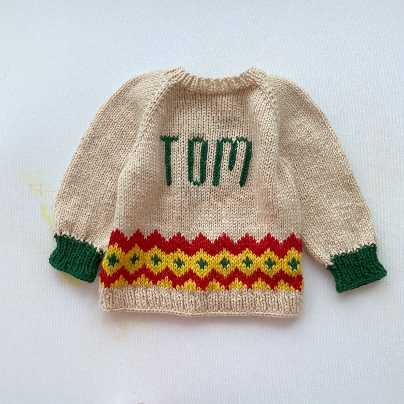 Name Sweater Baby Beige Hand Knit Personalized Sweater Girl Etsy UK