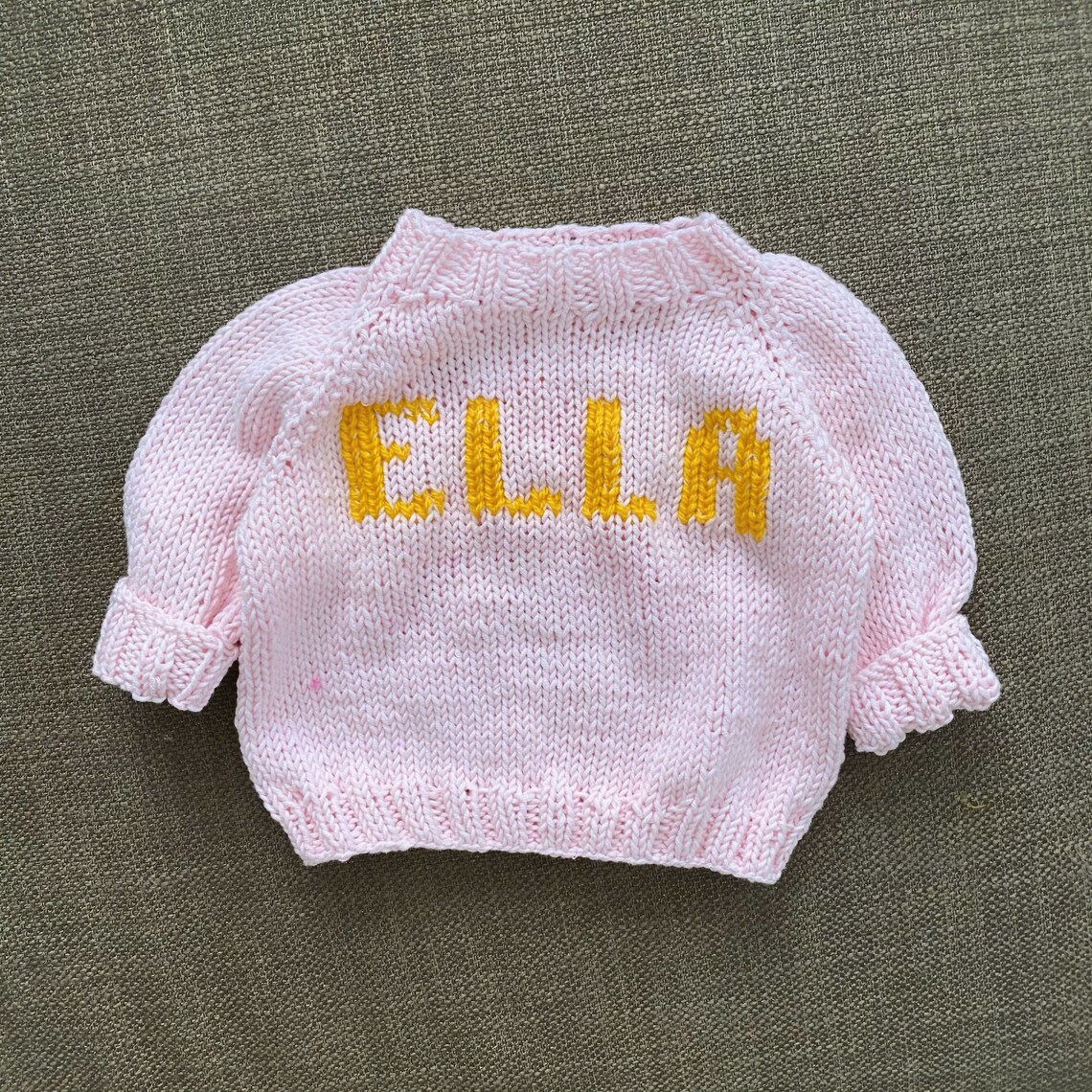 Name Baby Pullover stricken Brief Kleinkind Pullover rosa Etsy