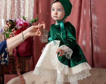 Magnificent Baby Baby-Girls Infant Velour Hat Green//Navy 3 Months