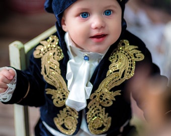 Costume Petit Prince Charmant | Baptême majestueux | Costume Prince Royal Bébé Garçon | Tenue de roi pour tout-petits | Tenue de garçon de page