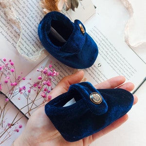 Baptism Baby Velvet Booties | Christening shoes | Baptism shoes | Baby Shower Gift | Baby baptism Gift | Wedding costume shoes