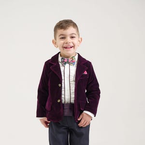 Mauve Velvet Baby Boy Ralph Suit, Baby Tuxedo, Christening Suit, Boy Baptism Outfit, Baby Boy Wedding Outfit