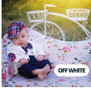 Baby boy 5 piece suit | Baptism boy suit | Christening boy suit | Off White suit