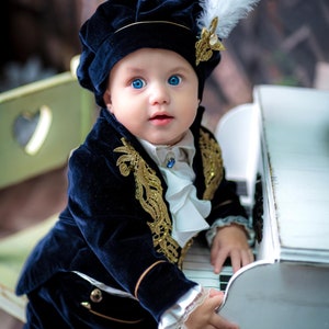 Costume Petit Prince Charmant Baptême majestueux Costume Prince Royal Bébé Garçon Tenue de roi pour tout-petits Tenue de garçon de page image 2