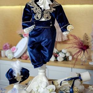Costume Petit Prince Charmant Baptême majestueux Costume Prince Royal Bébé Garçon Tenue de roi pour tout-petits Tenue de garçon de page image 3