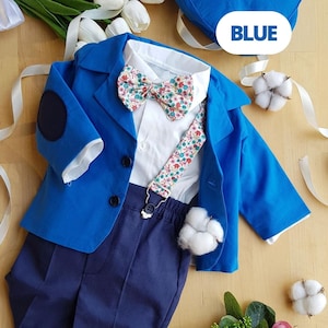 Blue Cotton Baby Suit: 5-Piece Toddler Outfit