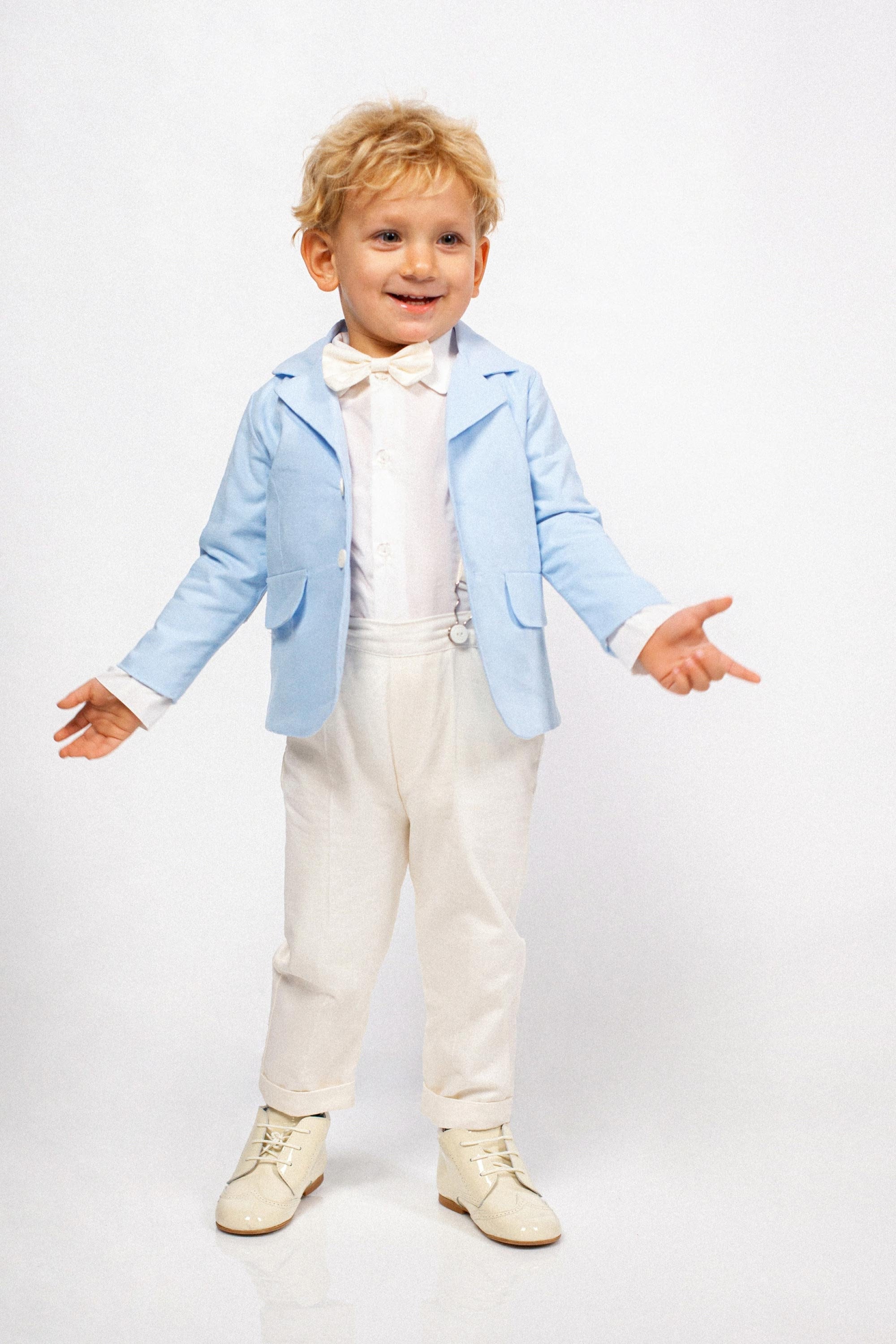 Cotton Baby Boy Suit: Christening Outfit, Ring Bearer Attire